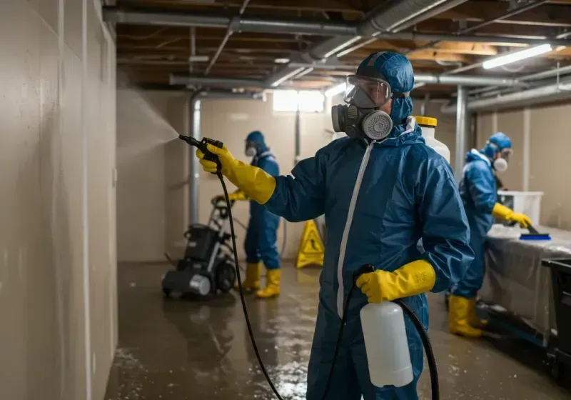 Basement Sanitization and Antimicrobial Treatment process in City of Radford, VA